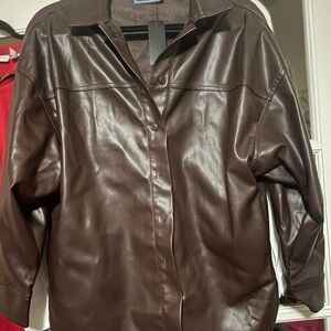 Chic Brown Leather Women's Jacket